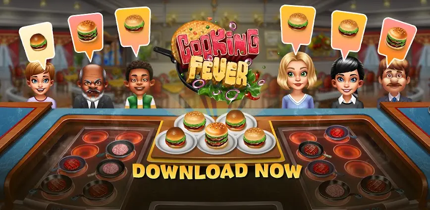 تحميل لعبة حمى الطهي Cooking Fever مهكرة للاندرويد